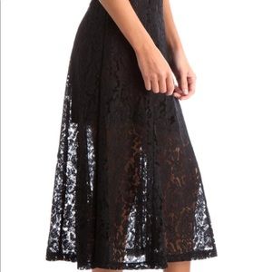 Karina Grimaldi Black Lace Midi Skirt